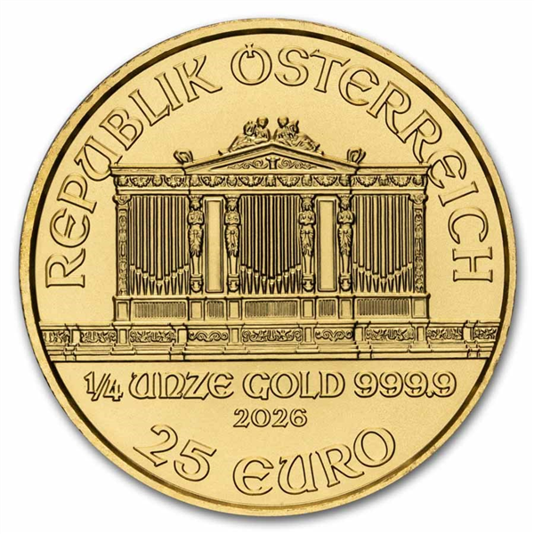 Gold Vienna Philharmonics Coin 2026 - 1/4 oz
